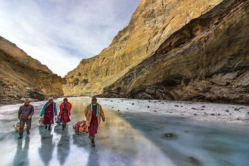 Porters on Frozen River